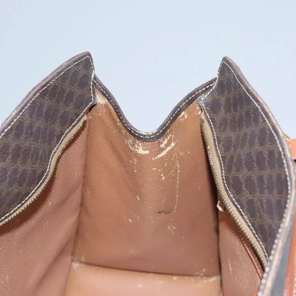 CELINE Macadam Canvas Hand Bag PVC Leather Brown Gold Auth - Picture 15 of 16